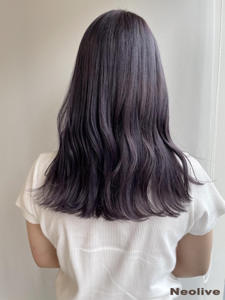 lavender grey × セミロング
