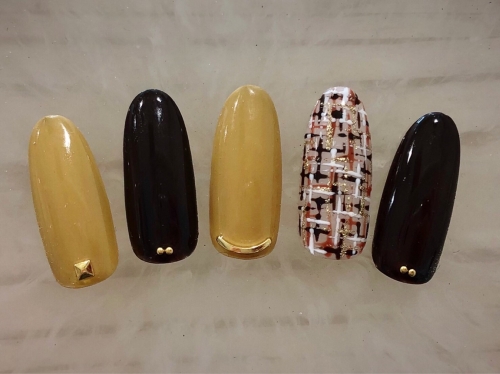 冬の定番！ツイードネイル☆高田馬場 美容室 ネイル マツエク