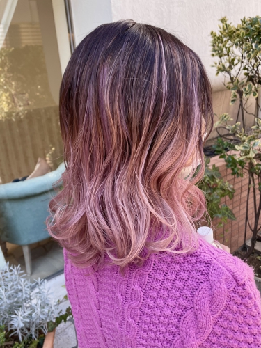 大人かわいいラベンダーピンクグラデーション