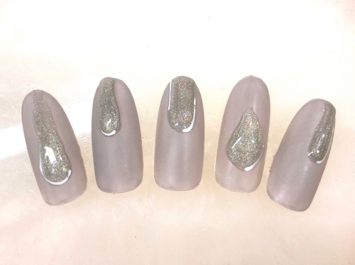 マット感たっぷりの秋冬定額デザイン☆高田馬場 ネイル マツエク