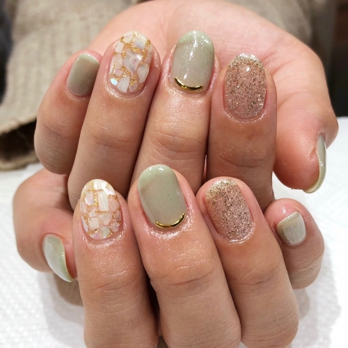 挑戦しやすいトレンドのピスタチオカラーネイル☆高田馬場 ネイル マツエク