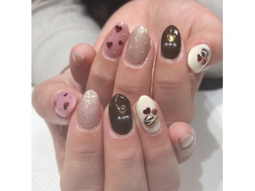 お客様バレンタインネイル☆高田馬場 ネイル マツエク