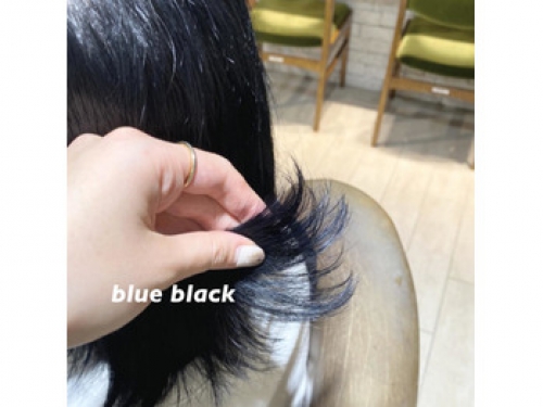 ブルーブラックカラー　ブリーチあり　北千住