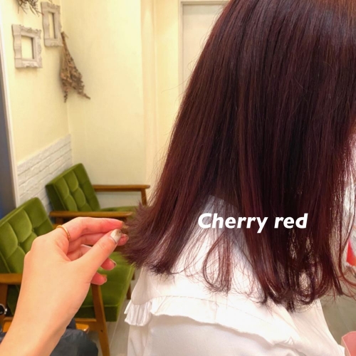 赤カラー　暖色系カラー　ブリーチなし