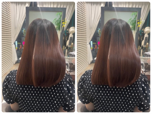 毛先までサラサラの指通りに感動☆酸熱トリートメント