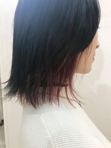 チラッと可愛いインナーカラー☆レッド