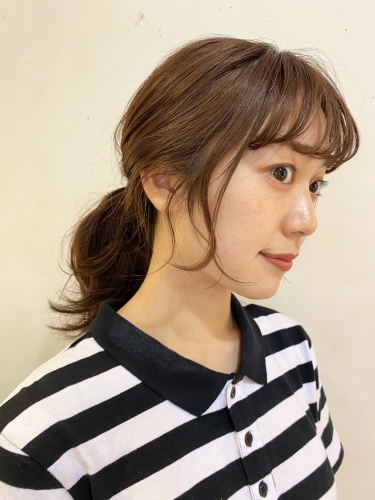 後毛カットで可愛くアレンジ