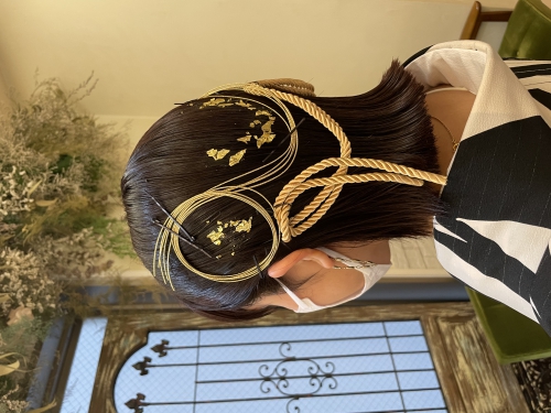 金箔 ヘアセット 卒業式