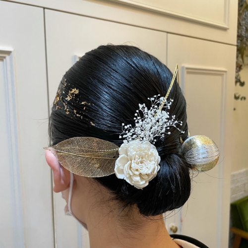 卒業式 ヘアセット 金箔