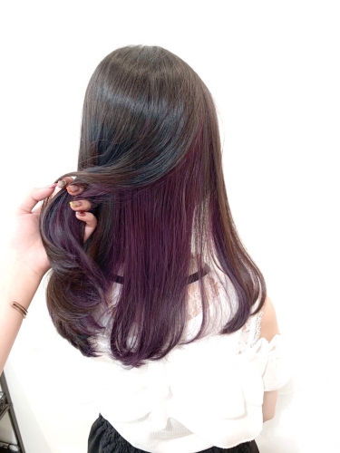 個性的で可愛い♪インナーパープル☆高田馬場 美容室 酸熱 髪質改善トリートメント