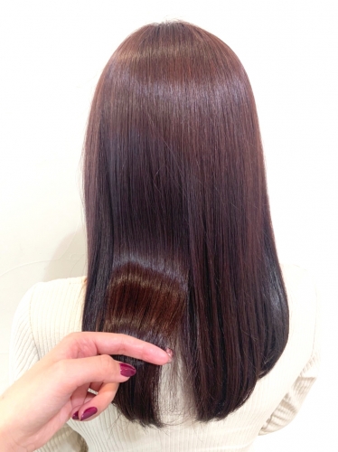 冬カラーに◎パープルブラウンで艶カラースタイル☆高田馬場 美容室 酸熱 髪質改善トリートメント