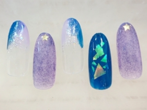 綺麗なブルーネイル☆高田馬場 ネイル マツエク