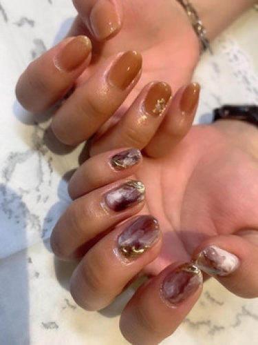 秋のオススメ！カフェオレネイル☆