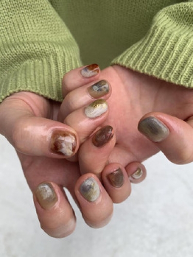 くすみカラーニュアンスネイル＊