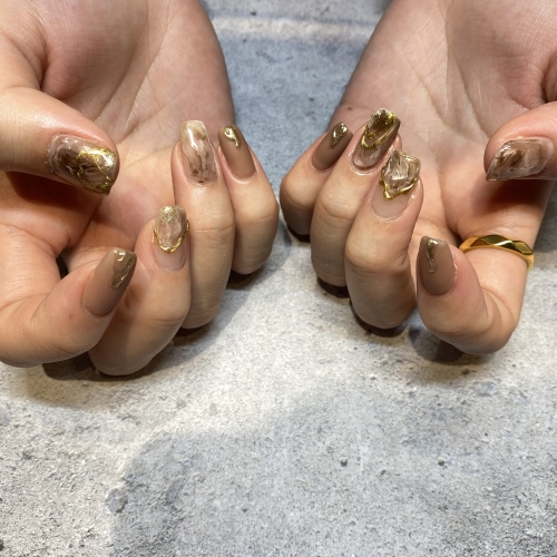 ブラウンニュアンスネイル♪