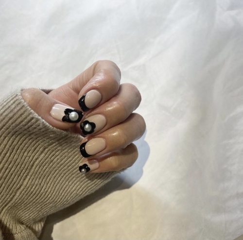 パール×お花ネイル♪