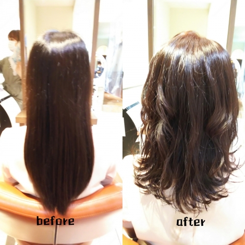 伸ばしていた髪をバッサリカット！お手入れ簡単なミディアムスタイルに☆