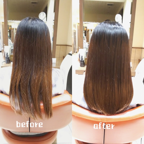 髪質改善酸熱トリートメントと超音波ハホニコトリートメントでサラサラ髪に☆