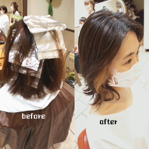 デザインカラー ハイライトとイヤリングカラー☆