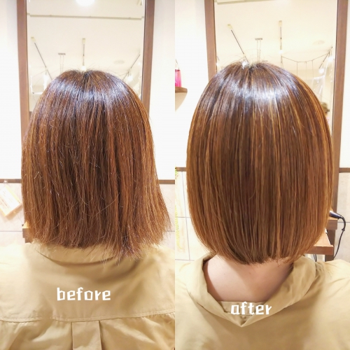 髪質改善酸熱TRと超音波ハホニコTRで毛先まで艶髪に☆