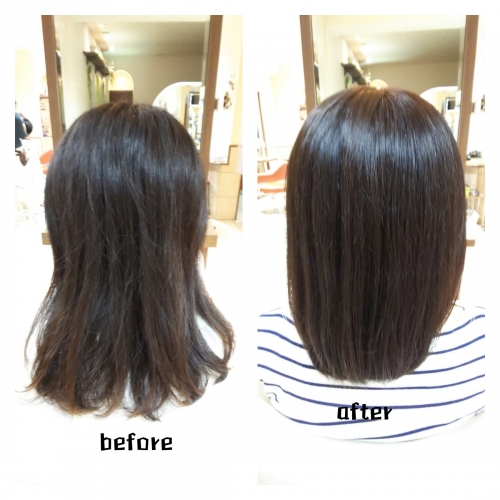 髪質改善メニューで毛先まで柔らかくまとまる艶髪に☆