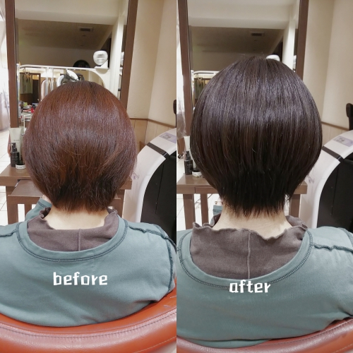 髪質改善酸熱トリートメントと超音波ハホニコトリートメントショートヘアも髪に☆