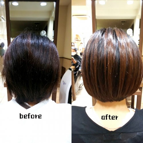 ボブの方も髪質改善メニューで美髪☆