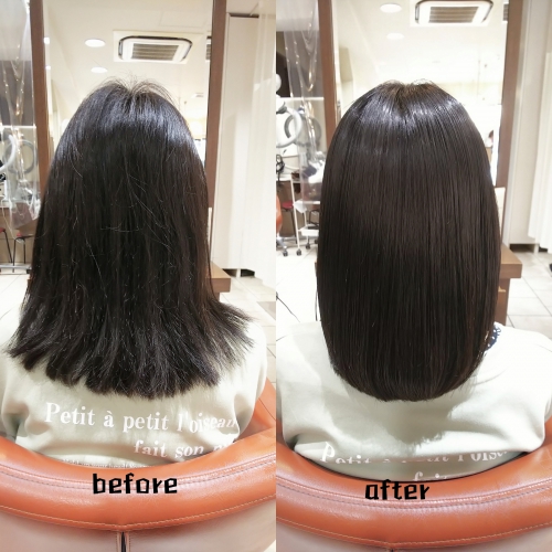 髪質改善酸熱トリートメントと超音波ハホニコトリートメントでサラサラ髪に☆