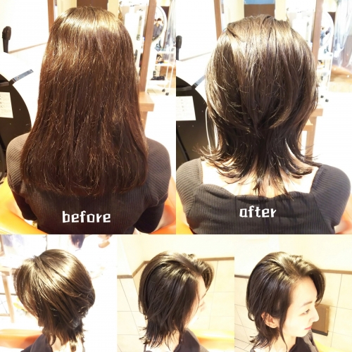 伸びて重くなった髪をバッサリカット！レイヤーをいれたひし形スタイルに☆