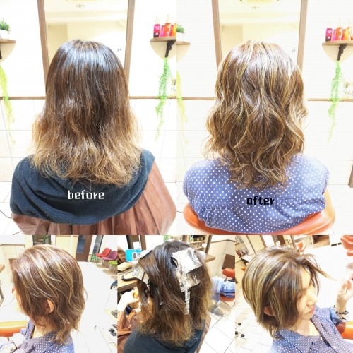 ハイライトで立体感のあるカラー☆