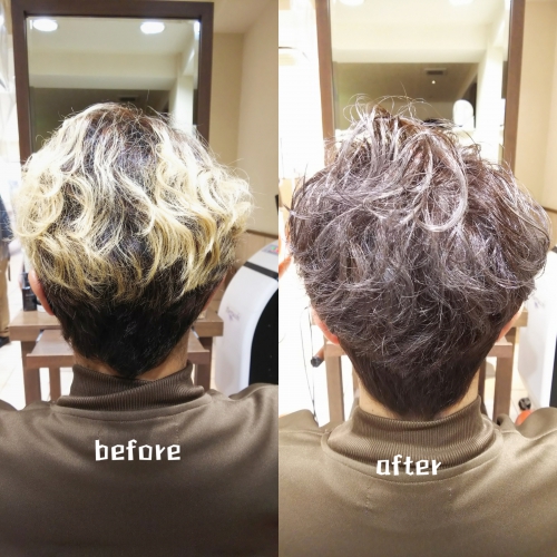 ブリーチをしている髪色をグレーパール☆