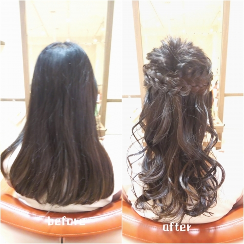 ハーフアップヘアアレンジ☆