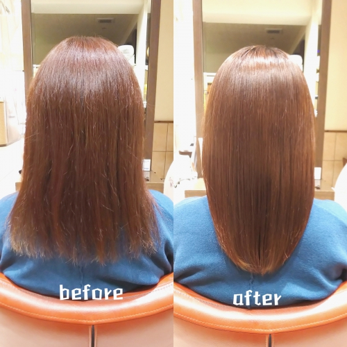 髪質改善酸熱トリートメントと超音波ハホニコトリートメントでサラサラ髪に☆