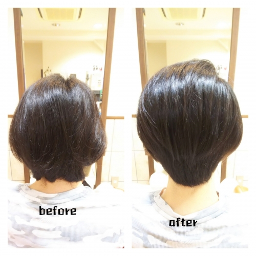 頭の形がキレイに見える前下がりショートボブにカット☆