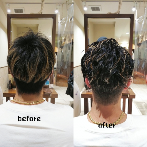 デザインパーマ ハイライト スパイラル フェード☆