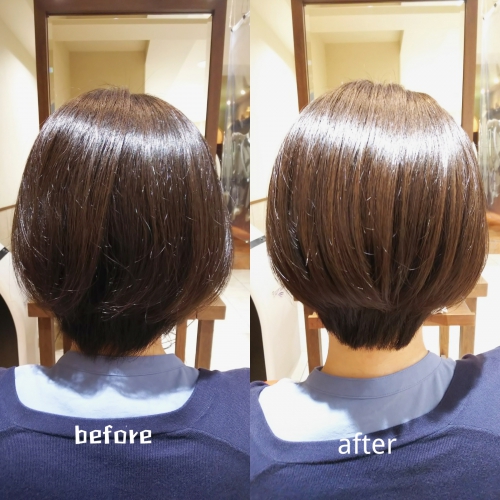 ショートの方も髪質改善メニューで美髪☆