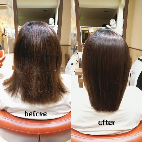 髪質改善酸熱TRと超音波ハホニコTRで毛先まで艶髪に☆