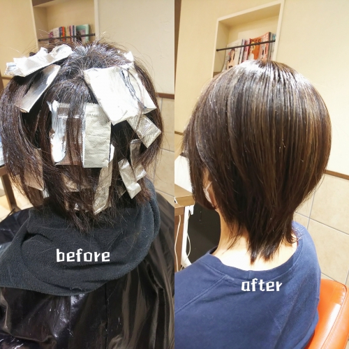 白髪ぼかし シークレットハイライトでイメチェン☆