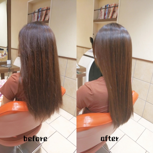 髪質改善酸熱トリートメントと超音波ハホニコトリートメントでサラサラ髪に☆