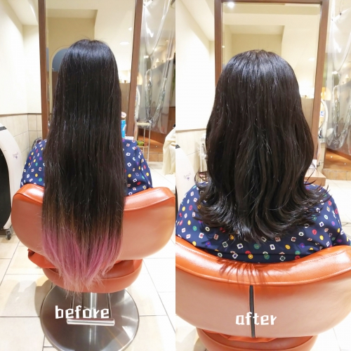 イメチェン バッサリ カット 外はね ミディアム☆