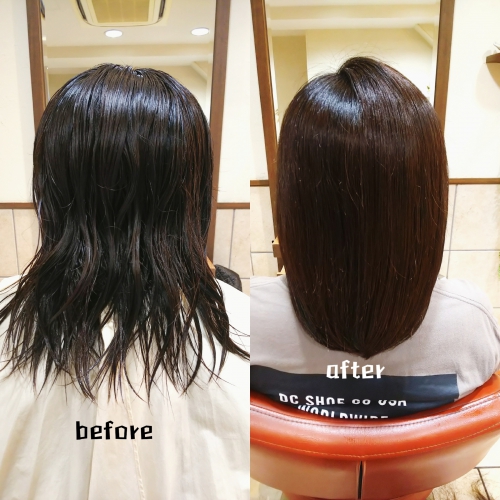 髪質改善酸熱トリートメントと超音波ハホニコトリートメントでサラサラ髪に☆