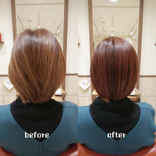 退色してしまった髪色をベリーピンクカラー☆