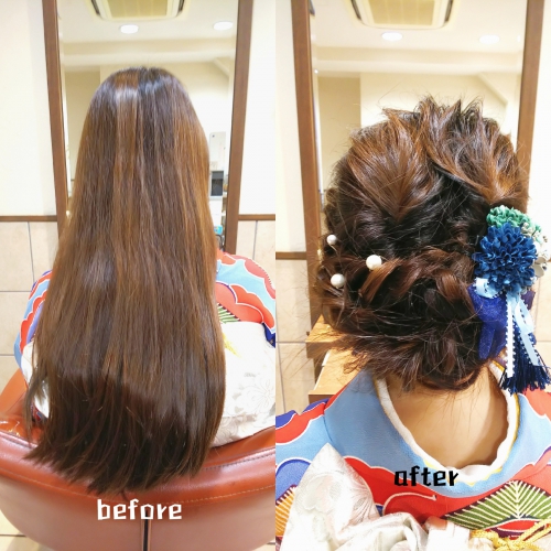 結婚式ヘアセット くるりんぱロープ編みヘアアレンジ☆