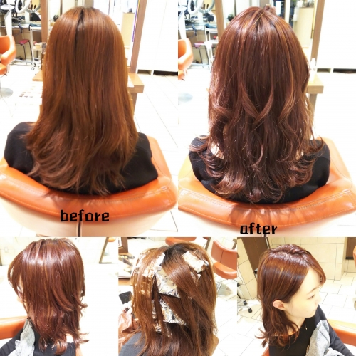 デザインカラーでイメチェン！ピンクベージュにハイライト☆