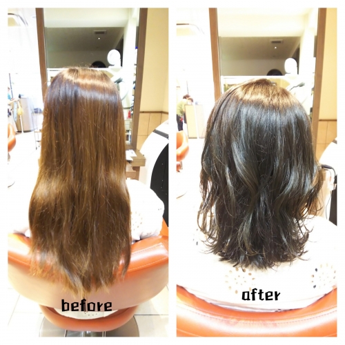 伸ばしていた髪をバッサリカット！ミディアムスタイル☆