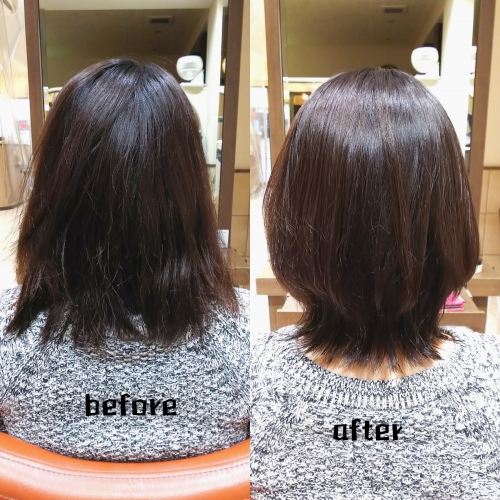 酸性ストレートで毛先まで柔らかい縮毛矯正☆