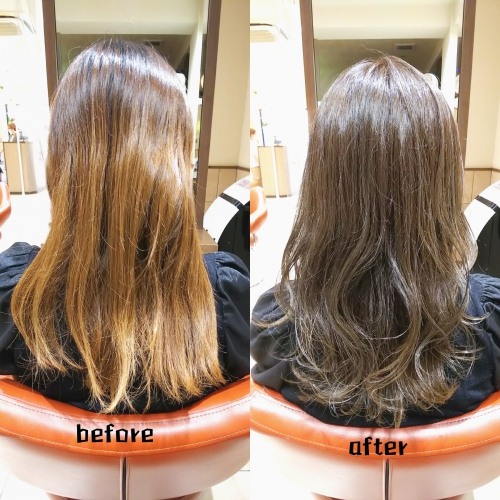 透明感のあるミントベージュカラー☆