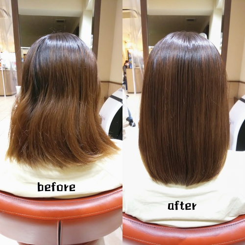 髪質改善酸熱TRと超音波ハホニコTRで毛先まで艶髪に☆