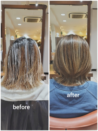 白髪ぼかし　シークレットハイライト