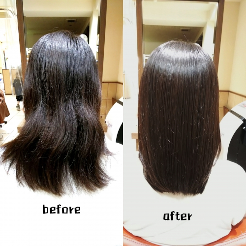 髪質改善酸熱トリートメントと超音波ハホニコトリートメントでサラサラ髪に☆